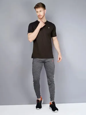 Sporty and Flexible UV Protective Coating Men Melange Slim Fit Trackpants with TECHNO GUARD