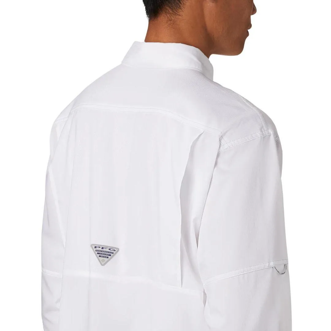Columbia Men White Low Drag Offshore LS Shirt (Sun Protection) Cool Design