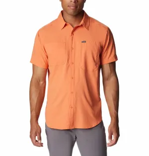 Regal Glow Columbia Men Orange Silver Ridge Utility Lite Short Sleeve (Sun Protection)