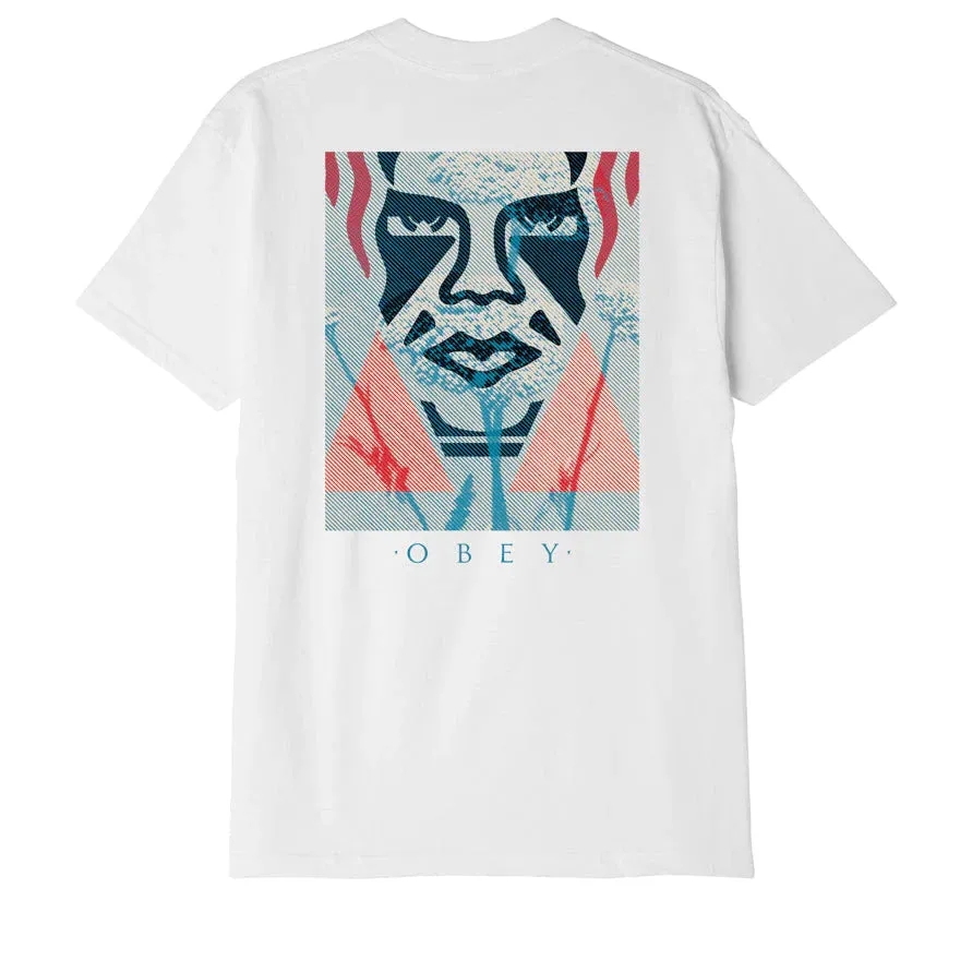 Obey T-Shirt manica corta da uomo Icon Face Classic 165263435 bianco ThermoregulatingFabric Light Fit Wear