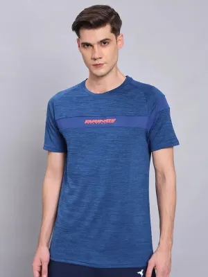 Men Melange Slim Fit Crew Neck T-shirt with TECHNO COOL  Casual Elegance