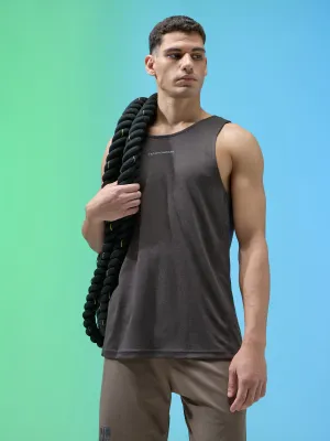 complex appearance Men Melange Slim Fit Round Neck Sports Innerwear Vest with DOUBLE COOL