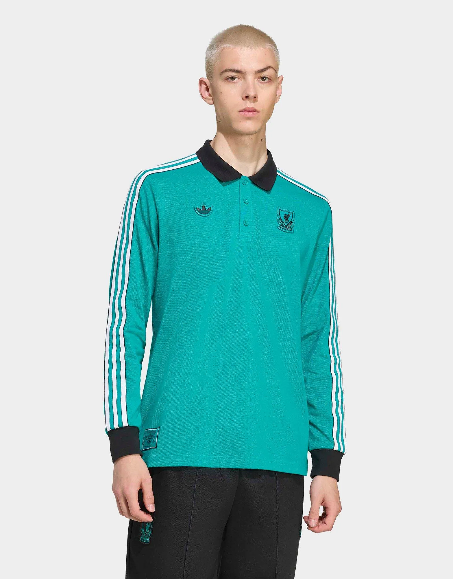 Liverpool FC Terrace Icons Long Sleeve Polo Shirt Active Comfort Wear