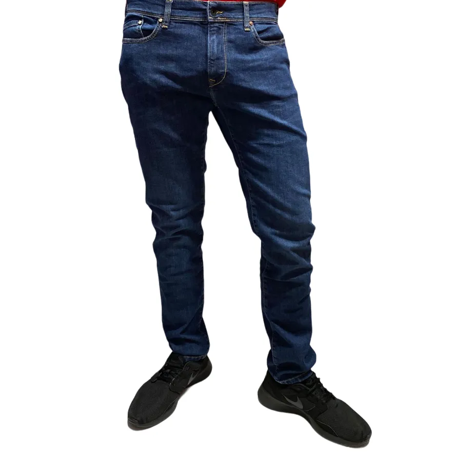 Zero Construction pantalone da uomo jeans 5 tasche Fabaco blu scuro Office Wear Chill Outfit Date Night Always Appropriate