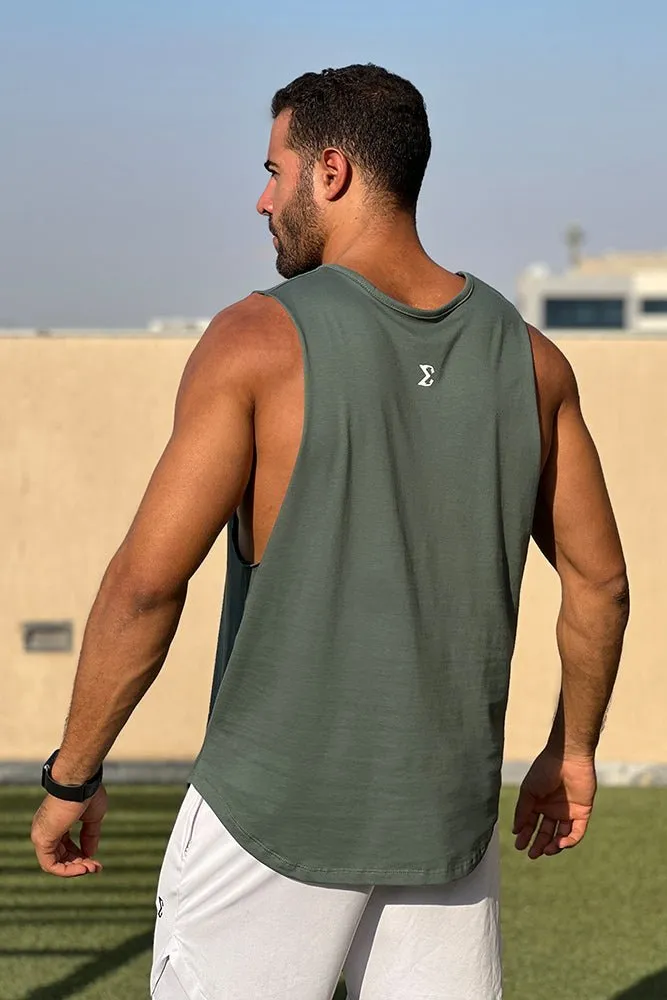 Chic Edge Tank Top Olive