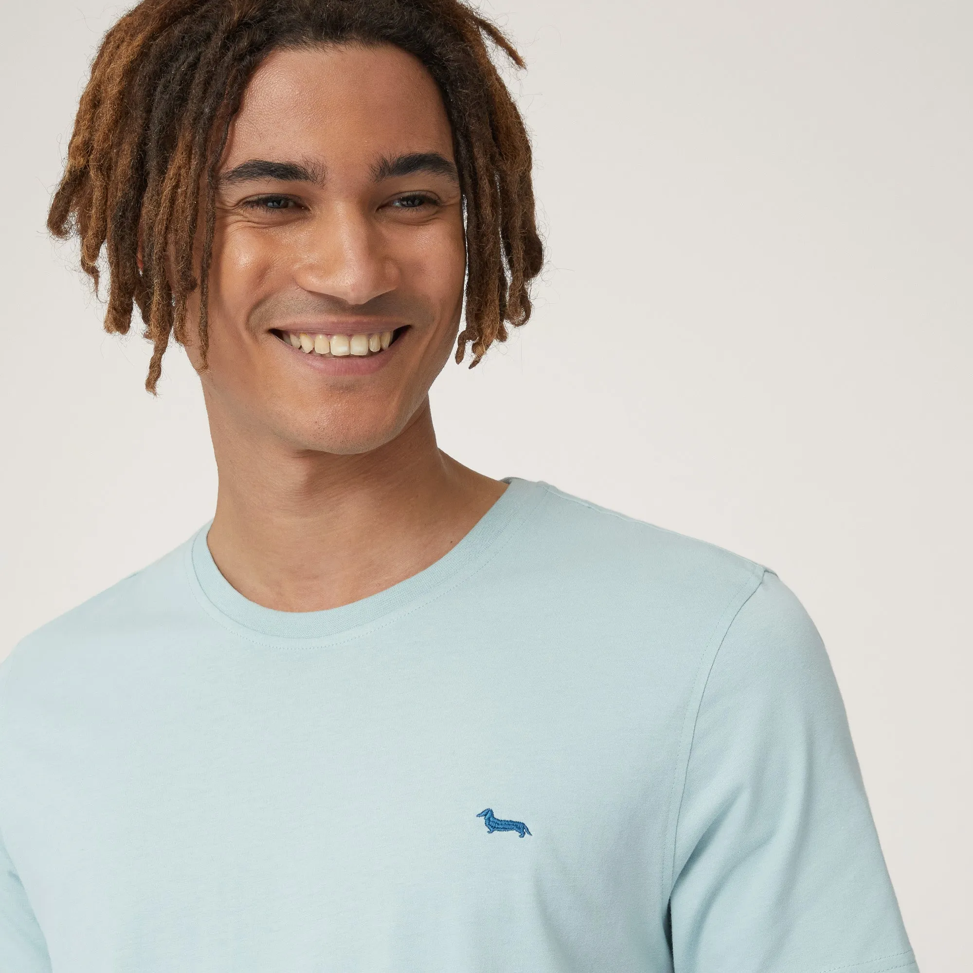 Harmont & Blaine Basic T-Shirt - Teal Layering Piece Elegant Coat