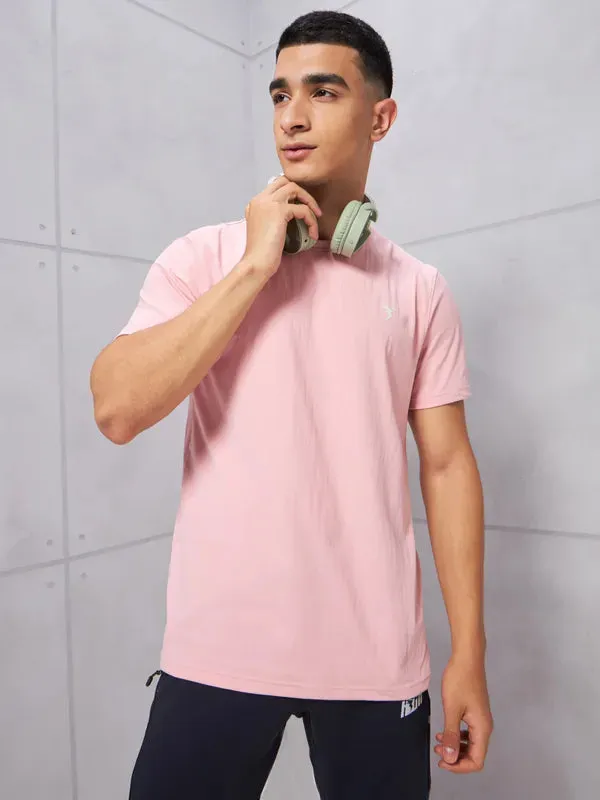 Men Solid Slim Fit Crew Neck T-shirt with COTFLEX Street Smart Look Breathable Style