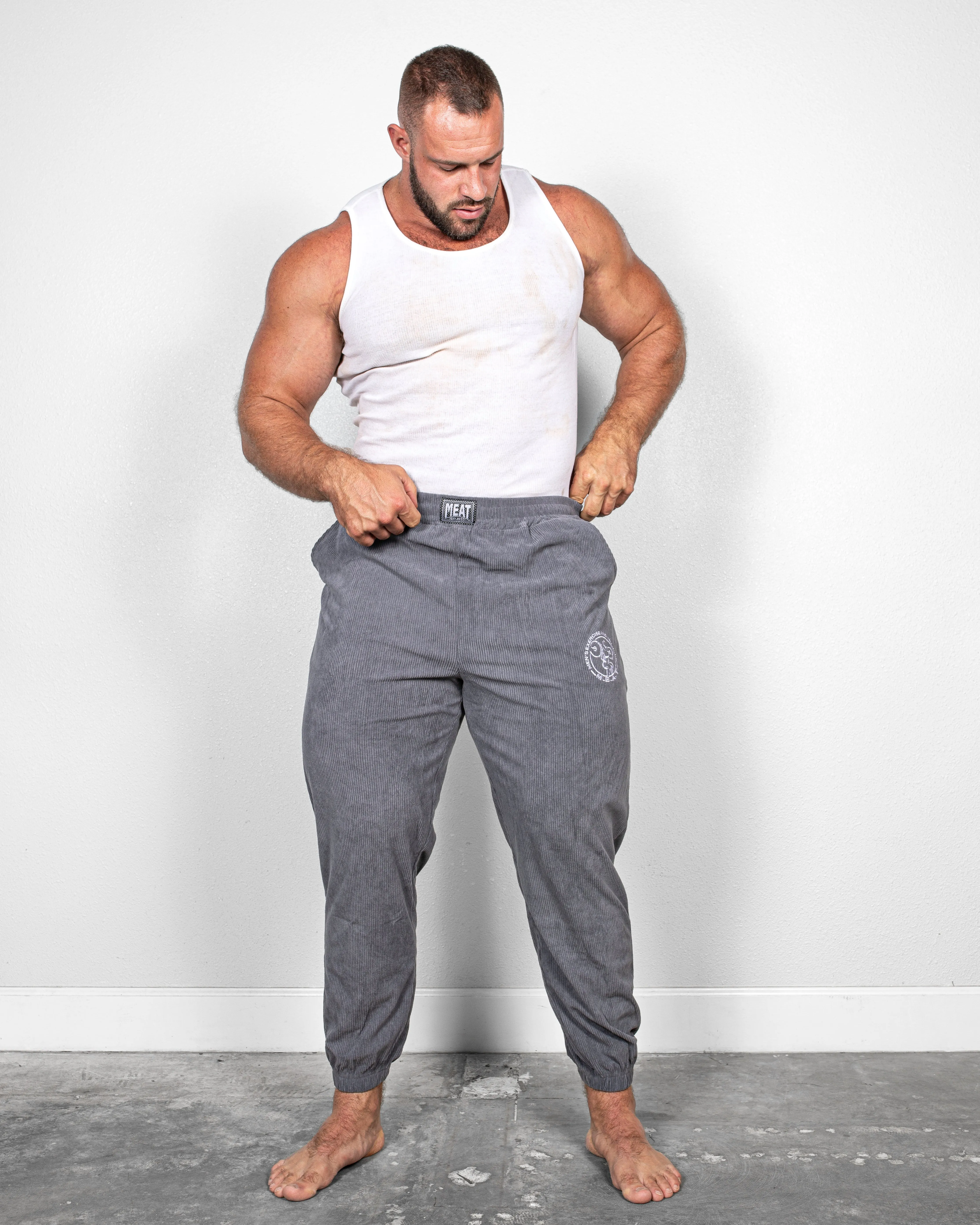 TAPERED JOGGERS ?C CORDUROY / SMOKEY GREY first day of school High-Performance Fit