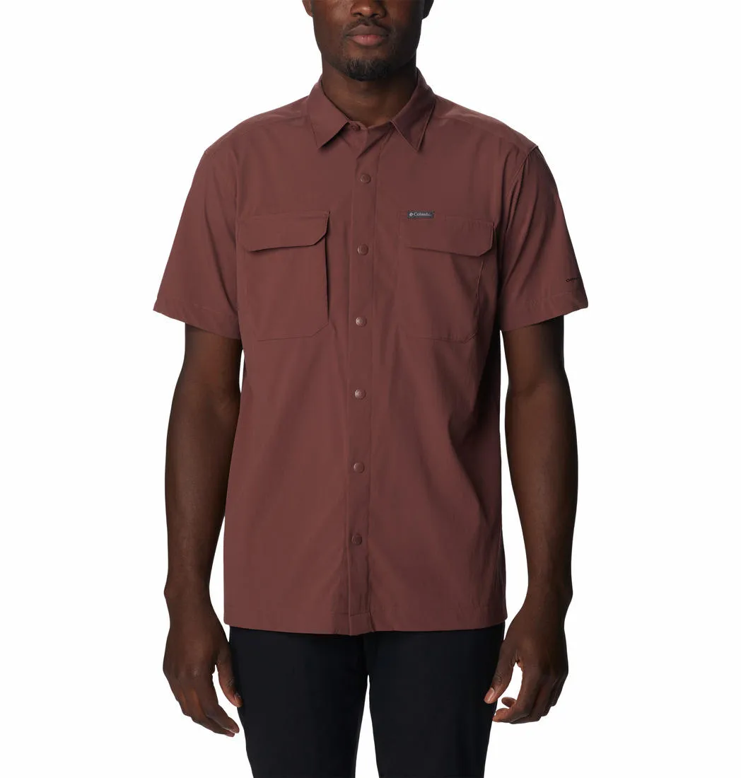 Columbia Men Brown Canyon Gate Utility Short Sleeve Cool Hooded Jacket