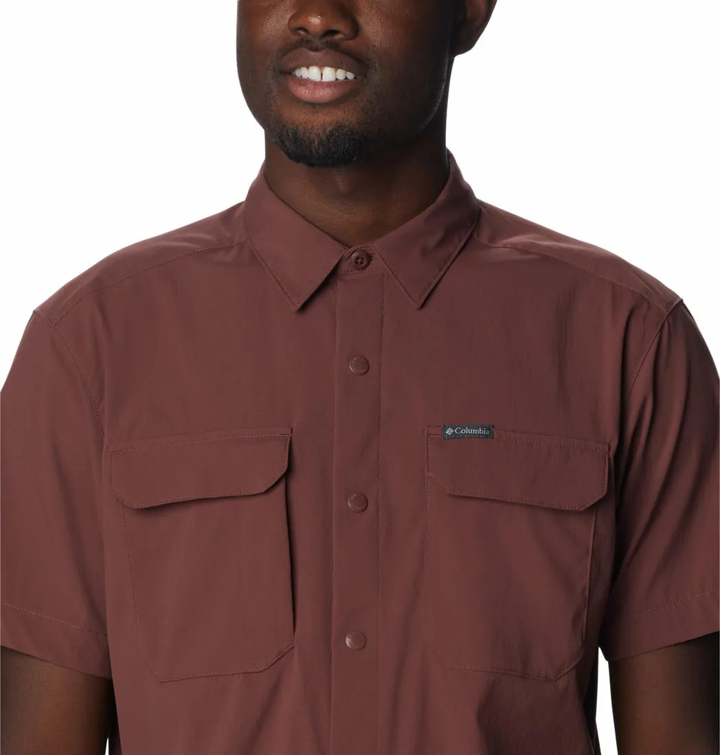 Columbia Men Brown Canyon Gate Utility Short Sleeve Brave Mode Shine Fit