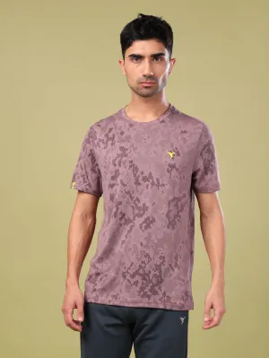 Men Jacquard Slim Fit Crew Neck T-shirt with DOUBLE COOL Elegant Detail Seasonal top