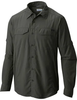 Columbia Men Green Silver Ridge Long Sleeve Shirt (Sun Protection) Warm Hoodie
