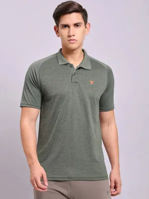 Comfortable Look Men Melange Slim Fit Polo T-shirt with DOUBLE COOL