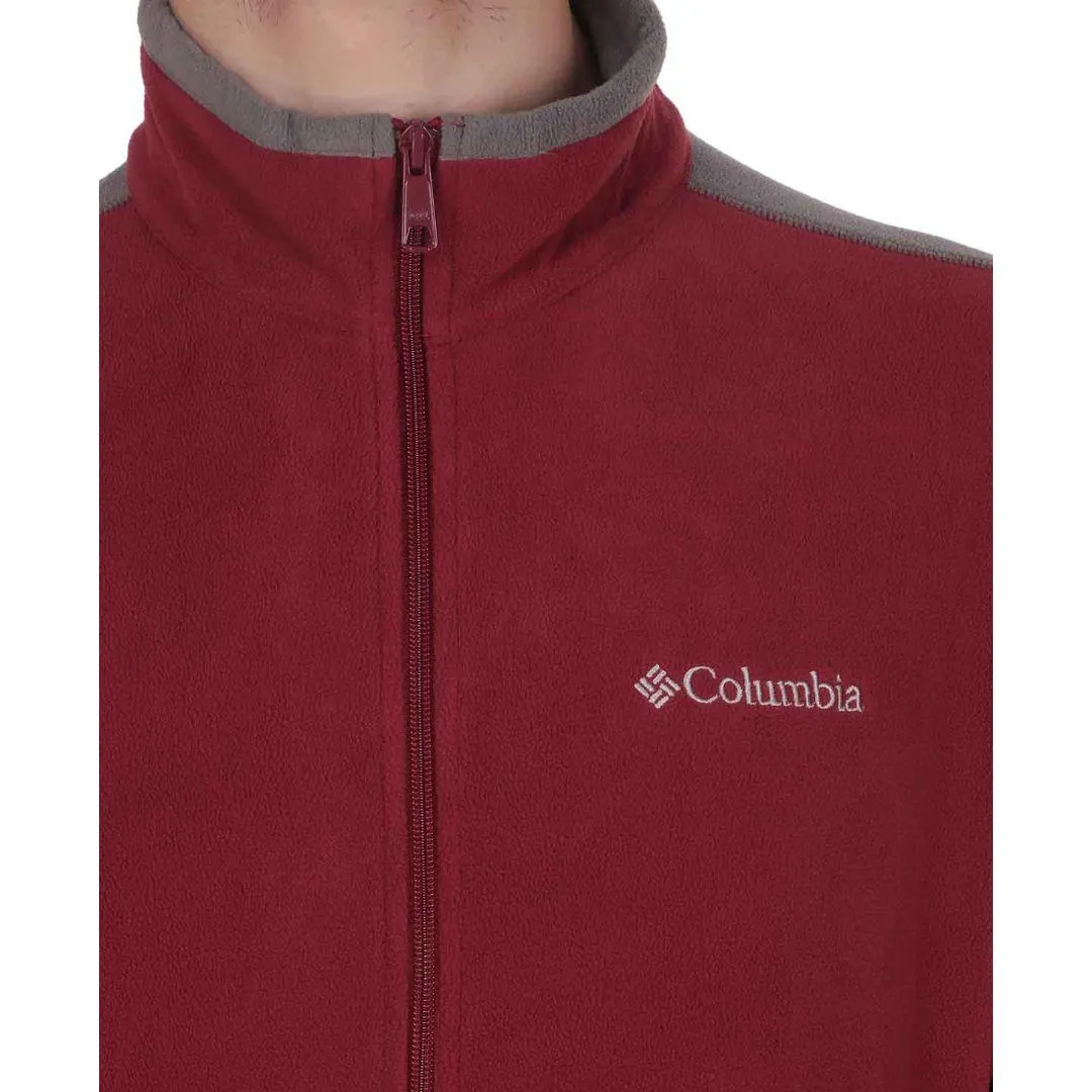 Columbia Men Red Klamath Range Full Zip (Sun Protection) Gear Layer