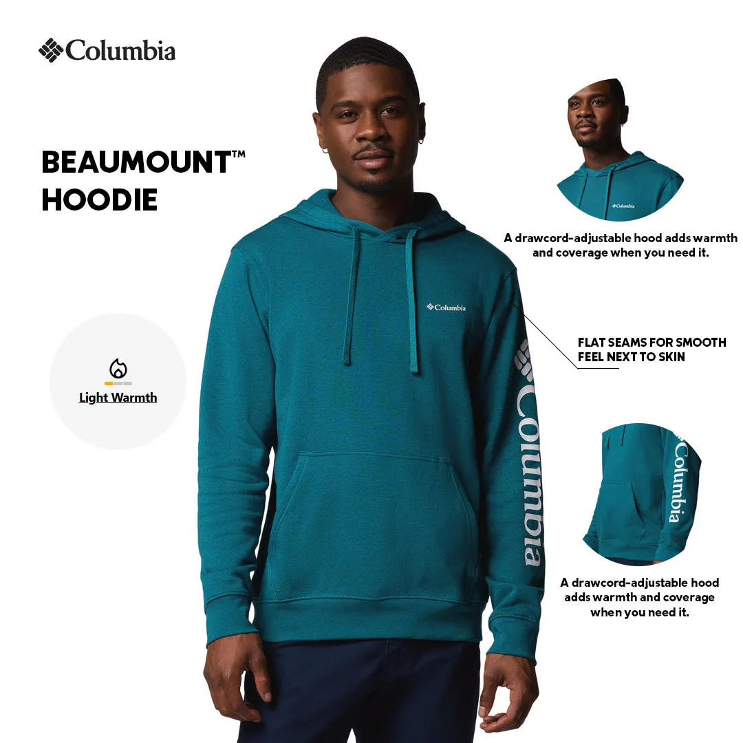 Columbia Men Blue Beaumount Hoodie Medium Pile Texture
