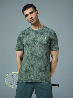 Men Jacquard Slim Fit Crew Neck T-shirt with DOUBLE COOL Seasonal Wear Comfy Look