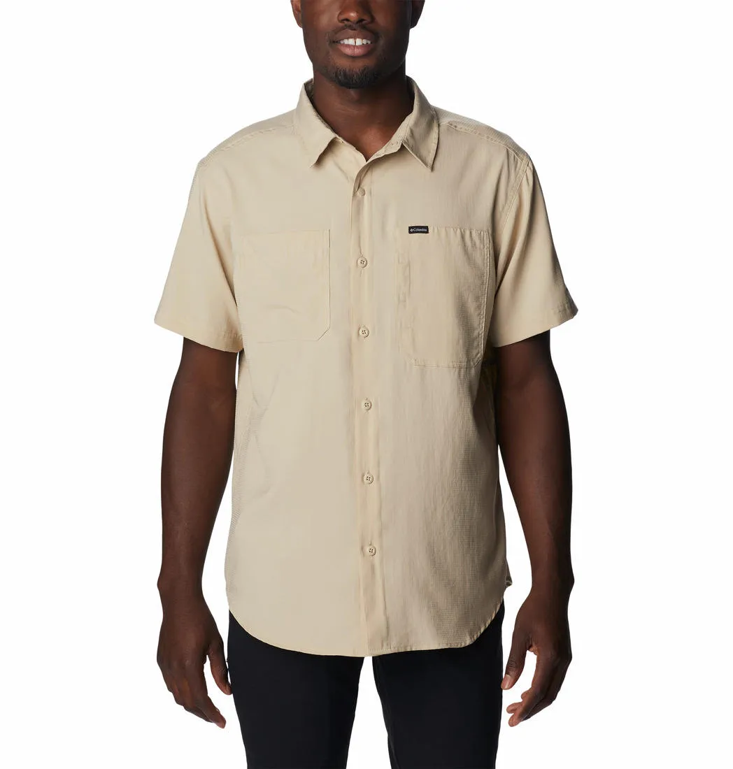 Columbia Men Brown Silver Ridge Utility Lite Short Sleeve (Sun Protection) Fast Fit