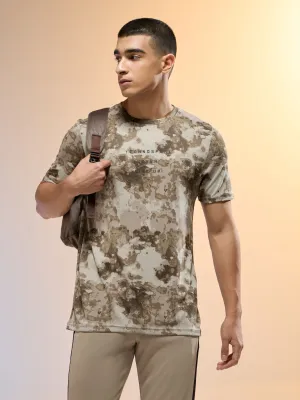 Men Printed Slim Fit Round Neck T-shirt with TECHNOCOOL  Heat Safe Warm Coat