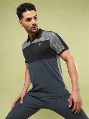 Men Colorblock Slim Fit Polo Sports T-shirt with DOUBLE COOL Durable Shirt Flexible Wear