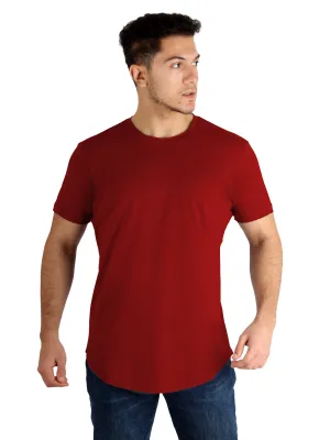 Hygienic Lining Moisture Lock System Raw Edged Basic Cotton T-shirt Men - Wine