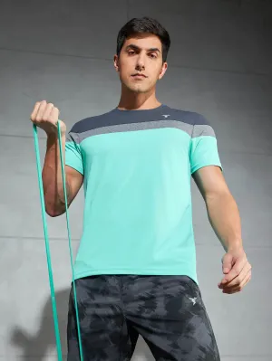 Trendy Tops Men Colorblock Slim Fit Crew Neck T-shirt with MATPIQ
