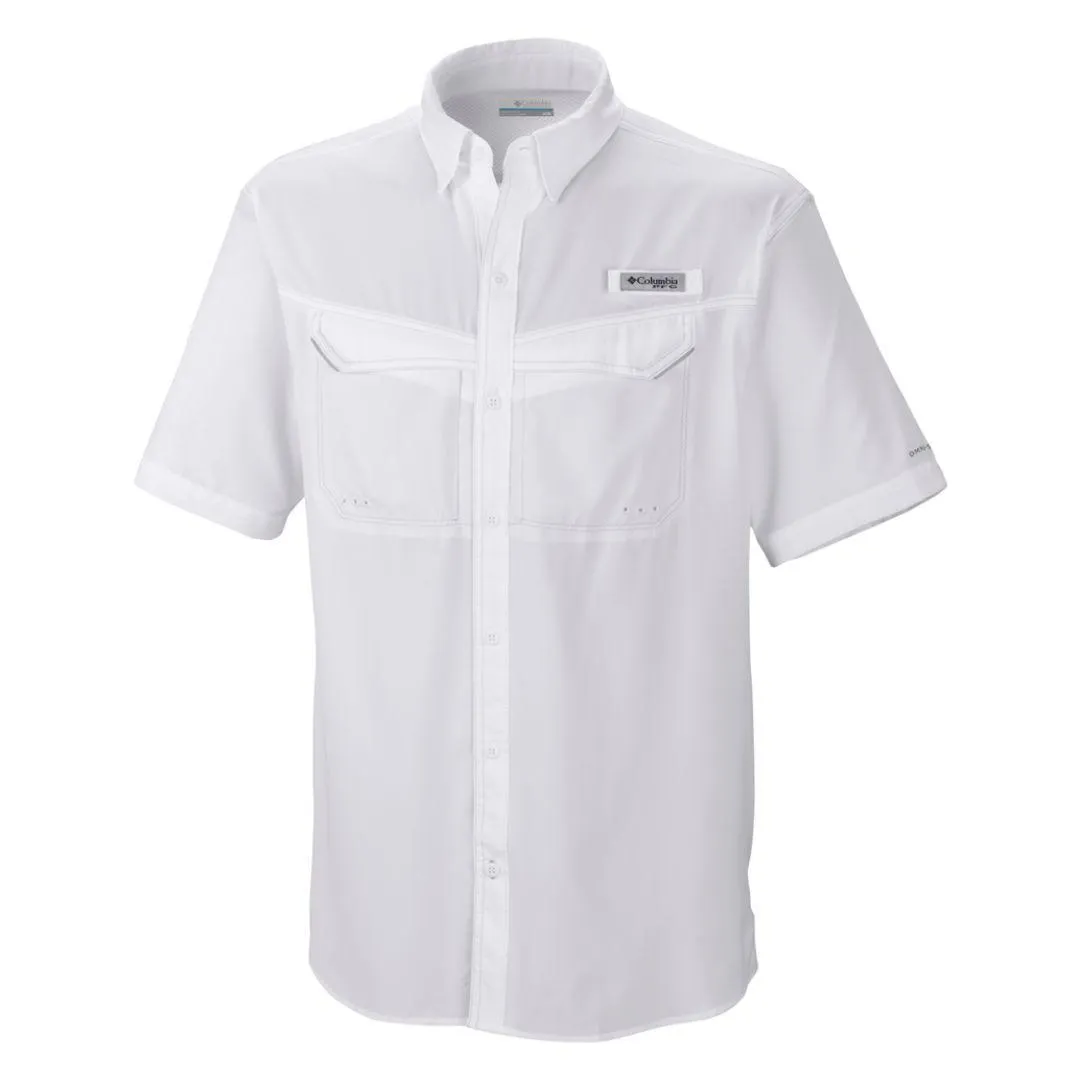 FlexFitTechnology Columbia Men White Low Drag Offshore SS Shirt (Sun Protection)
