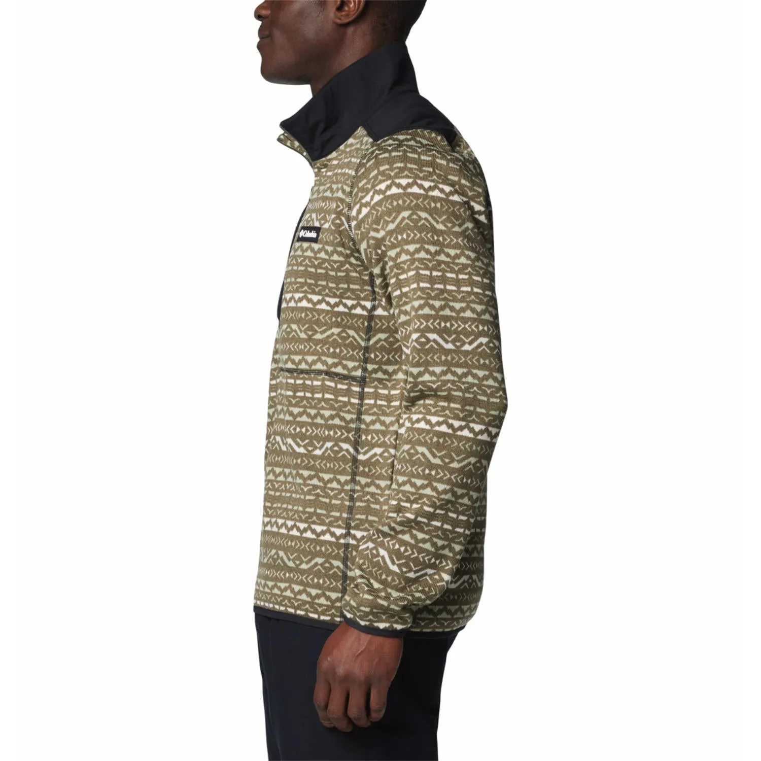 Columbia Men Green Sweater Weather Printed Half Zip II Core Comfort