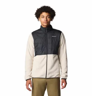 Columbia Men Beige OmniHeat Reflective Basin Butte II Fleece Jacket Wind Layer