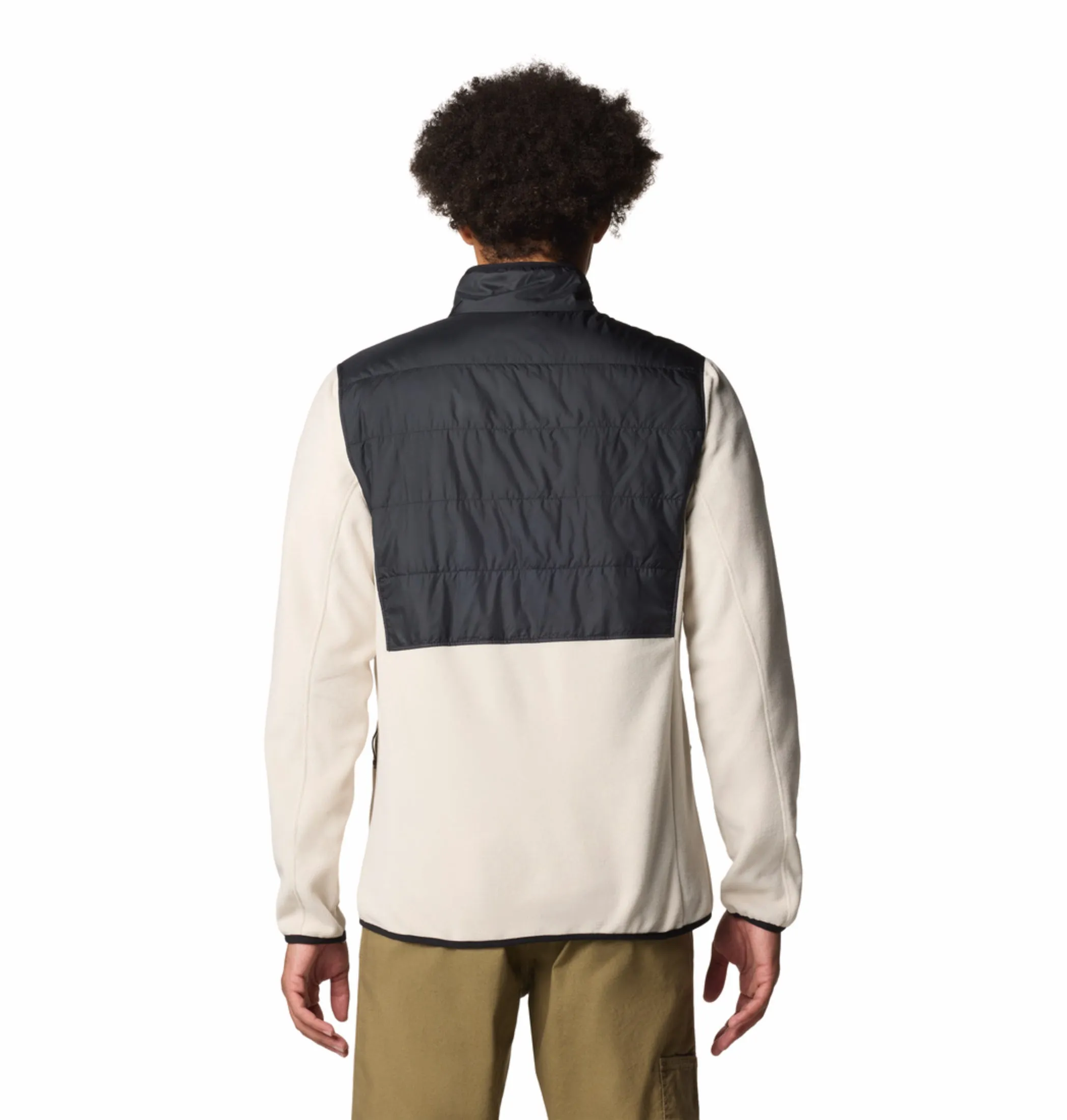 Columbia Men Beige OmniHeat Reflective Basin Butte II Fleece Jacket Lounge Friendly