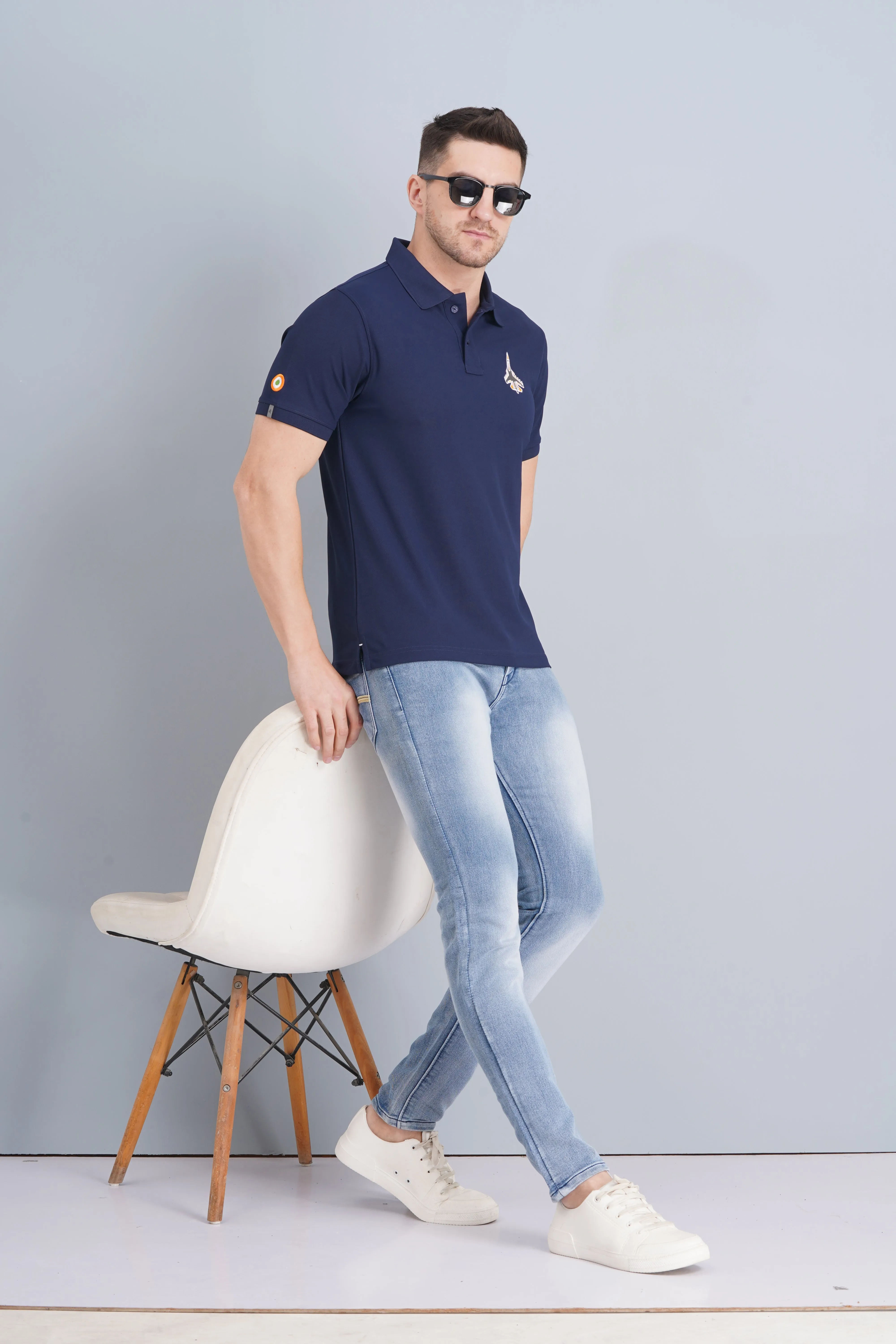 Men's Polo T Shirt SUKHOI-30 NAVY Soft Material