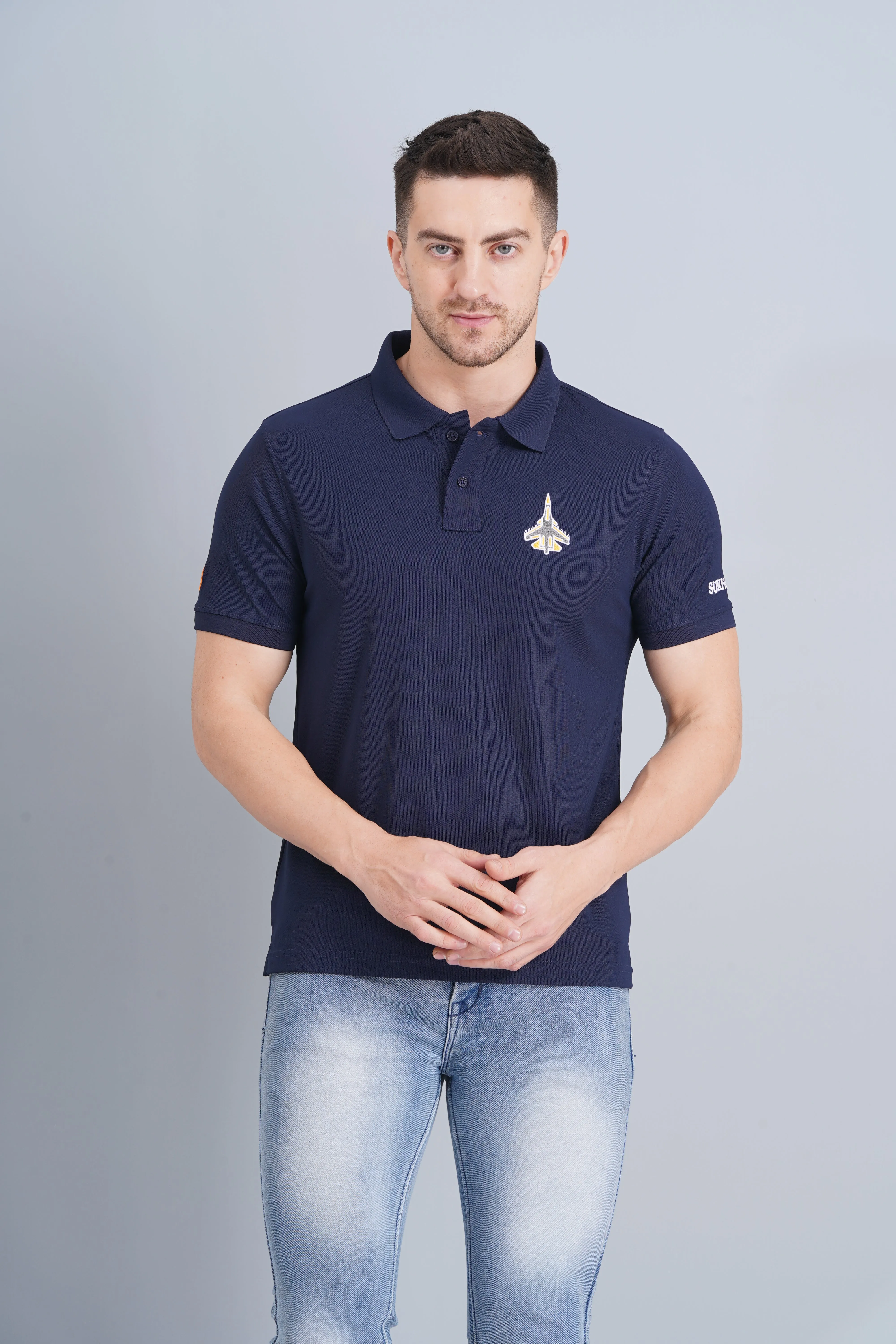 Men's Polo T Shirt SUKHOI-30 NAVY All-Day Wear