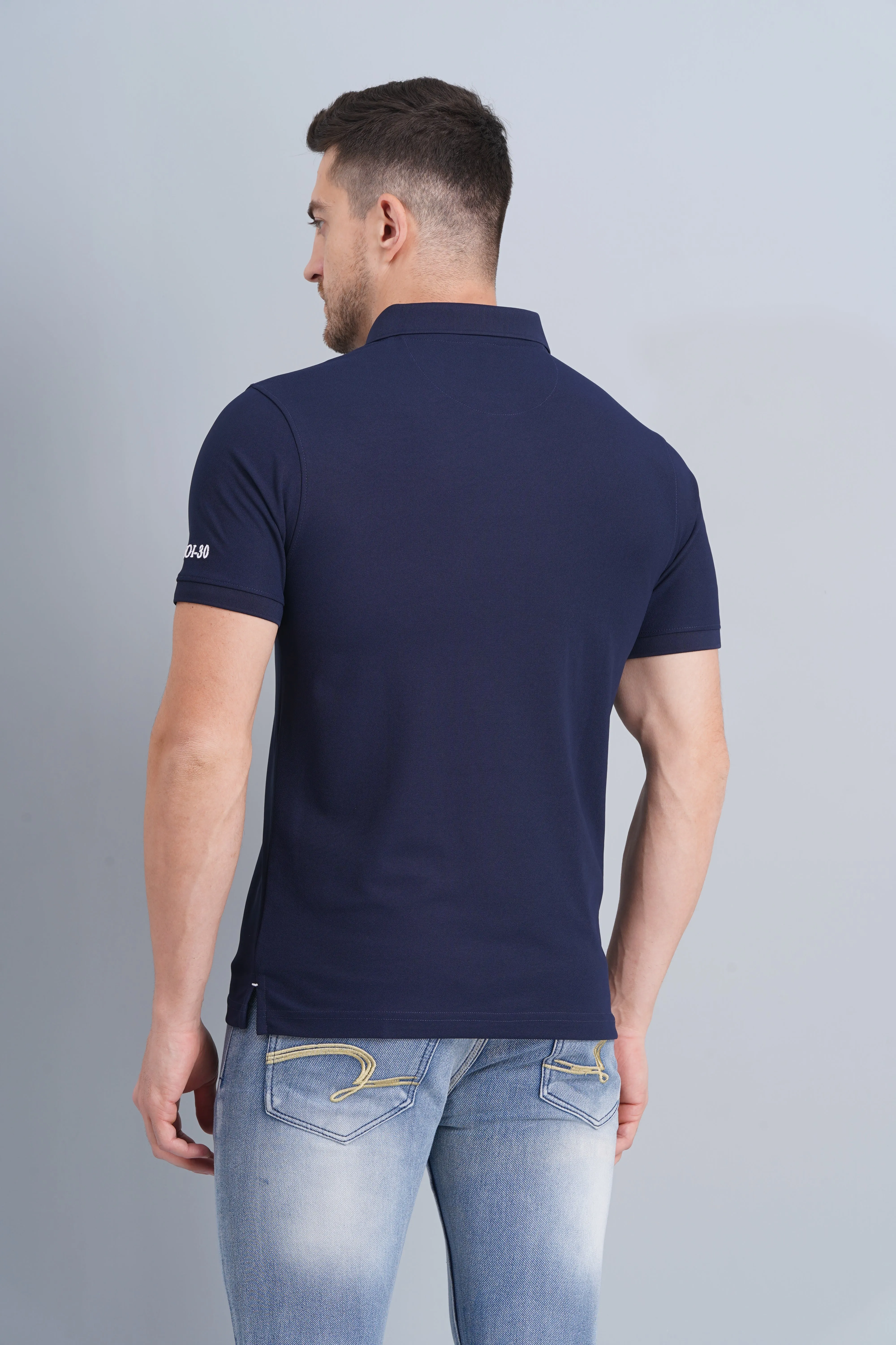 Men's Polo T Shirt SUKHOI-30 NAVY Stretch Fabric Construction Breathable Cotton Blend