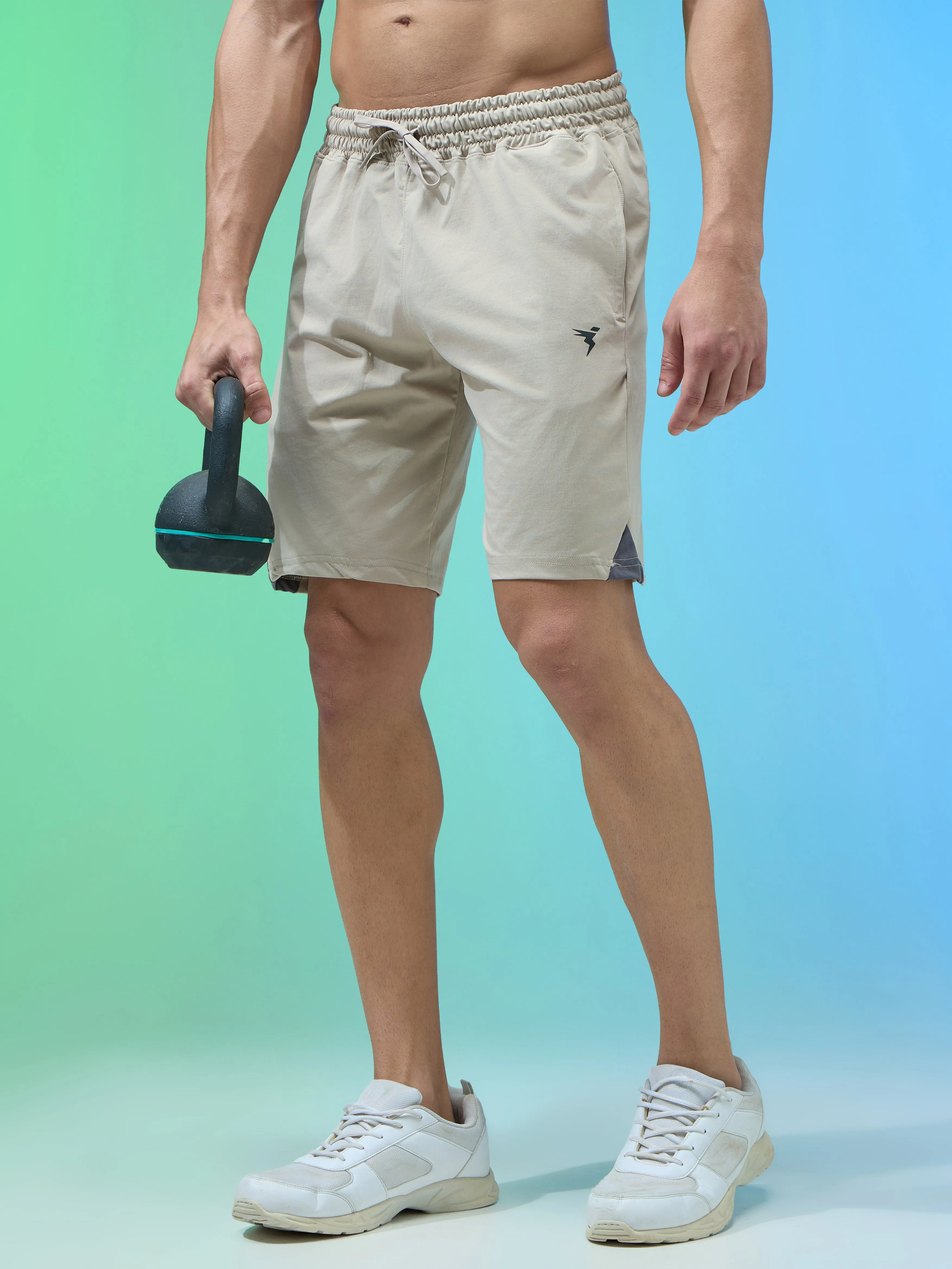 Men Solid Slim Fit Shorts with ELASTO LITE delivery work