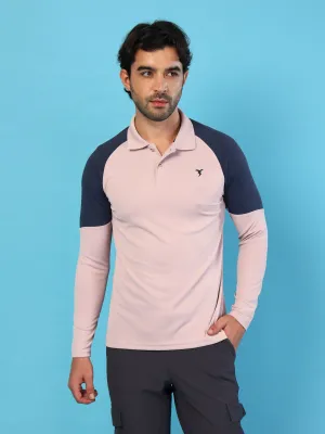 Simple Layer Men Colorblock Slim Fit Polo T-shirt with TECHNO COOL 