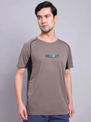 Men Printed Regular Fit Crew Neck T-shirt with TECHNO COOL  Odor Resistant Material