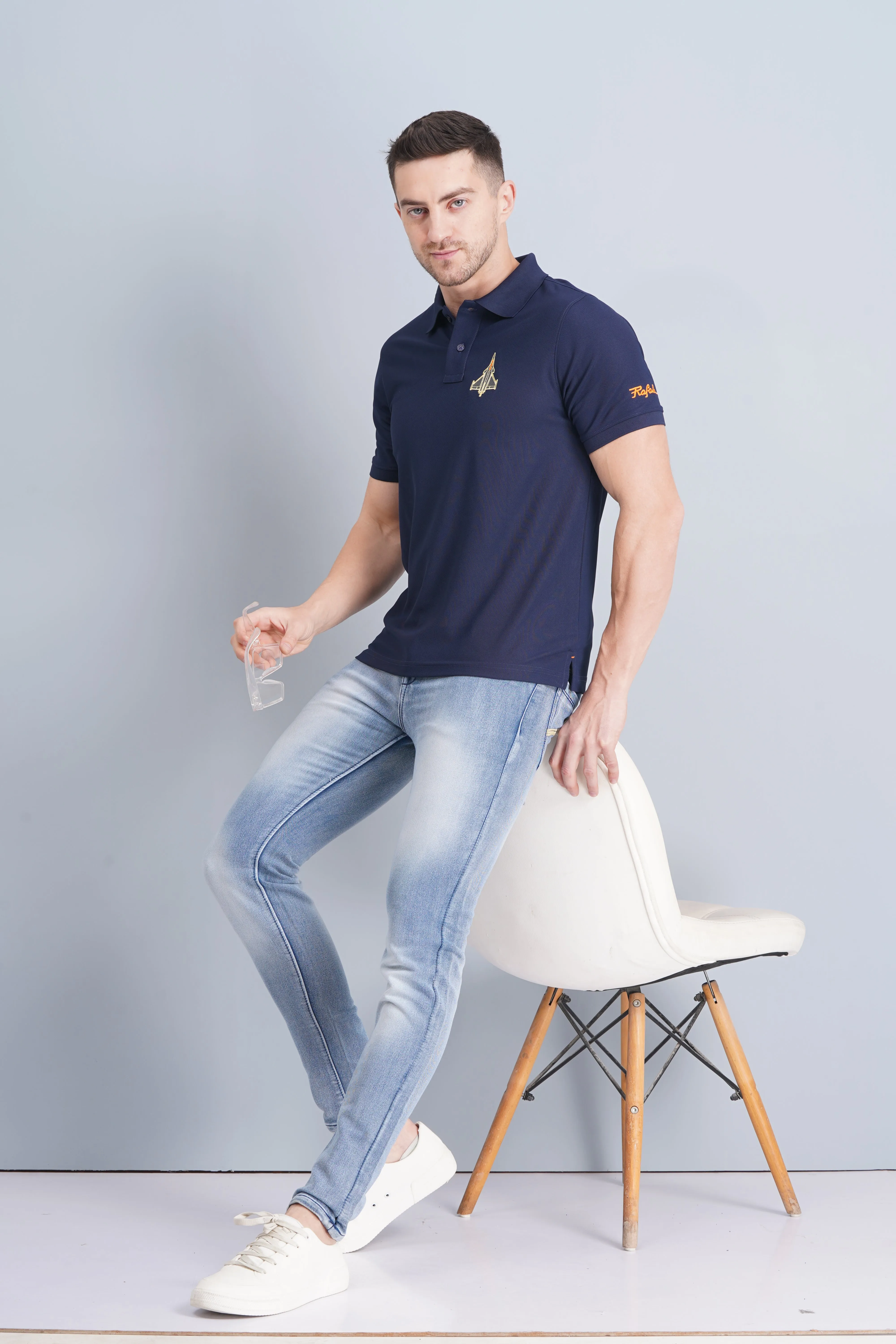 Men's Polo T Shirt Rafale Navy Everyday Basic Dressy Casual