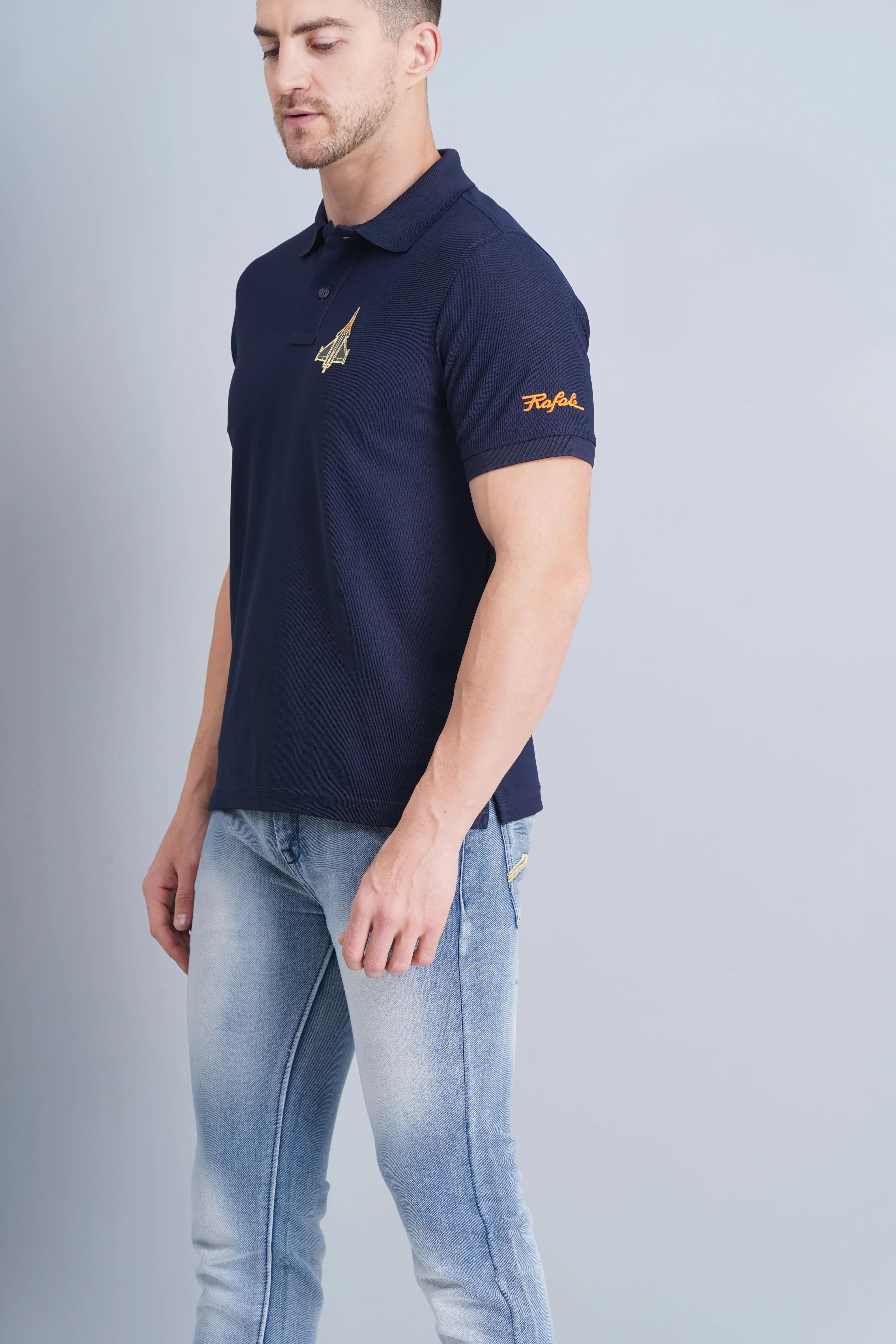 Trendy Prints Versatile Comfort Men's Polo T Shirt Rafale Navy