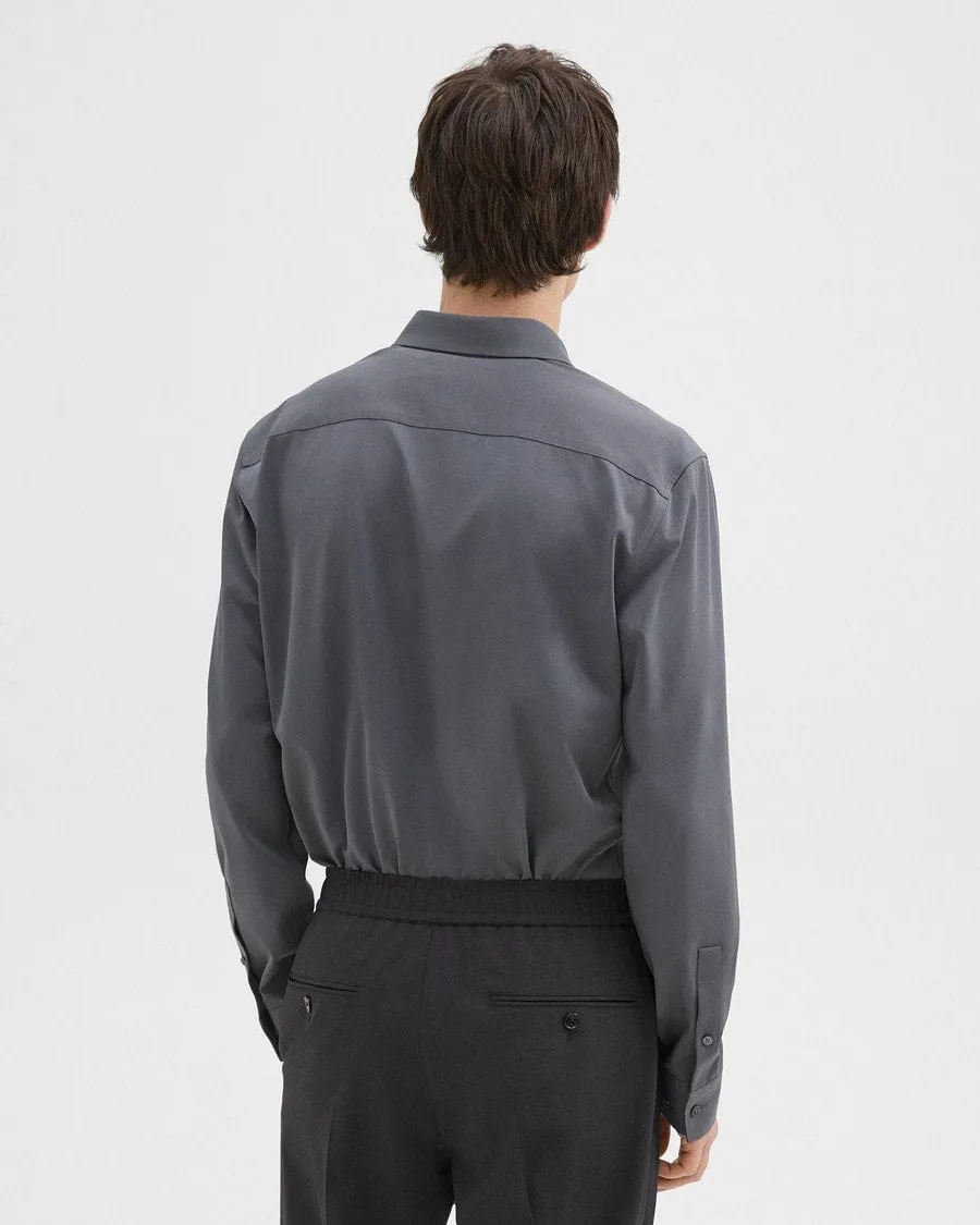 Style Mood Work Wear Theory Sylvain Structure Knit Shirt - Carbon