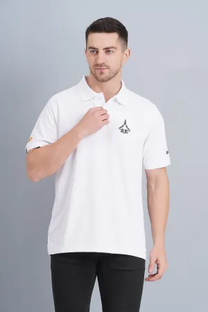 Cozy Apparel Versatile Outfit Men's Polo T Shirt SUKHOI-30 WHITE
