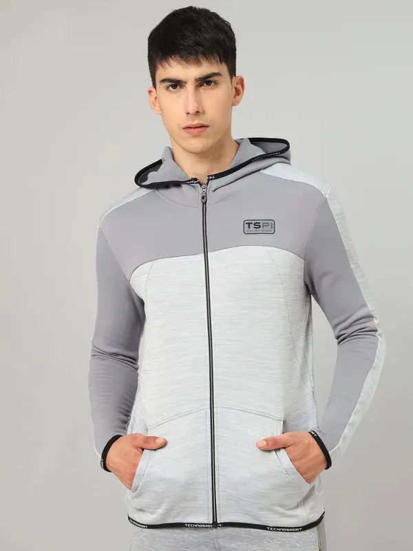 Men Melange Slim Fit Hooded Jacket with TECHNOLITE Boho Free