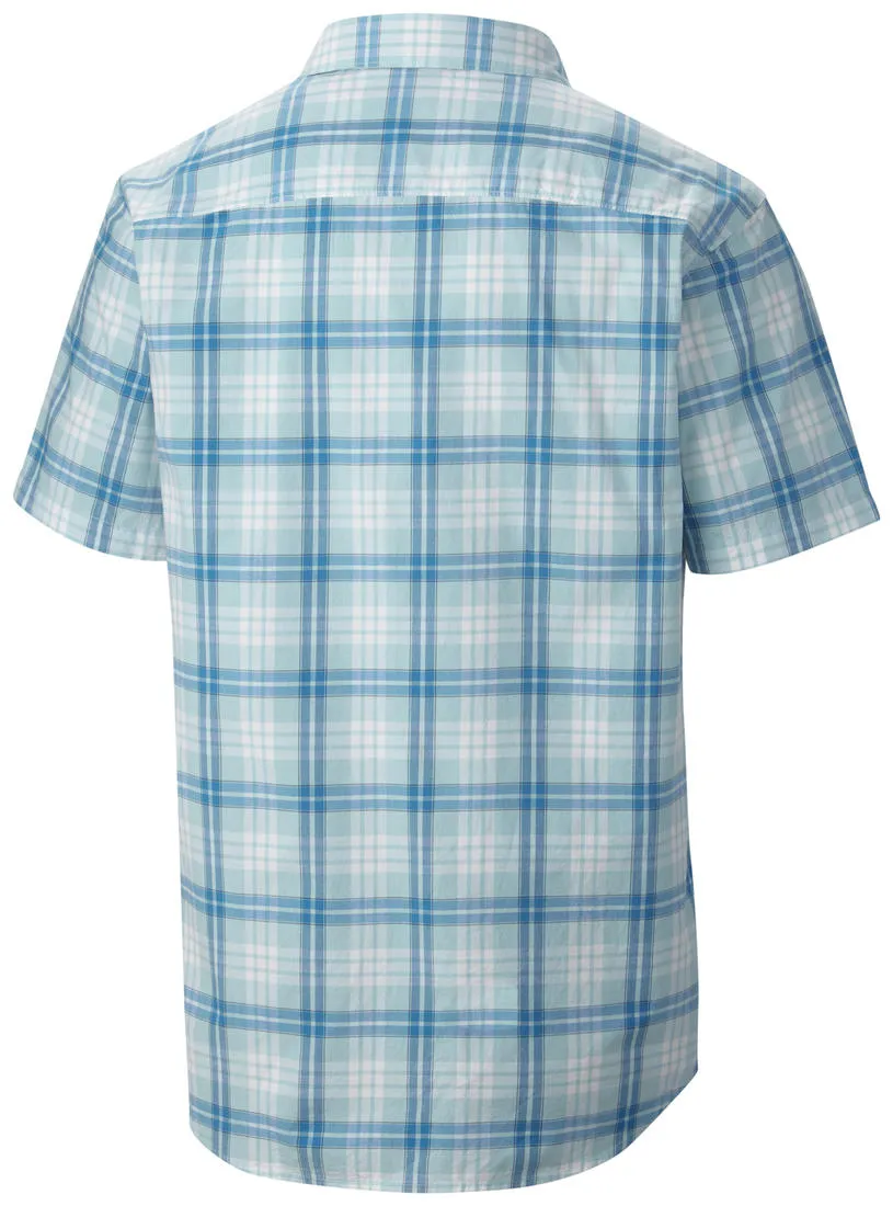 Columbia Men Blue Thompson Hill II Yarn Dye Shirt Music Mood