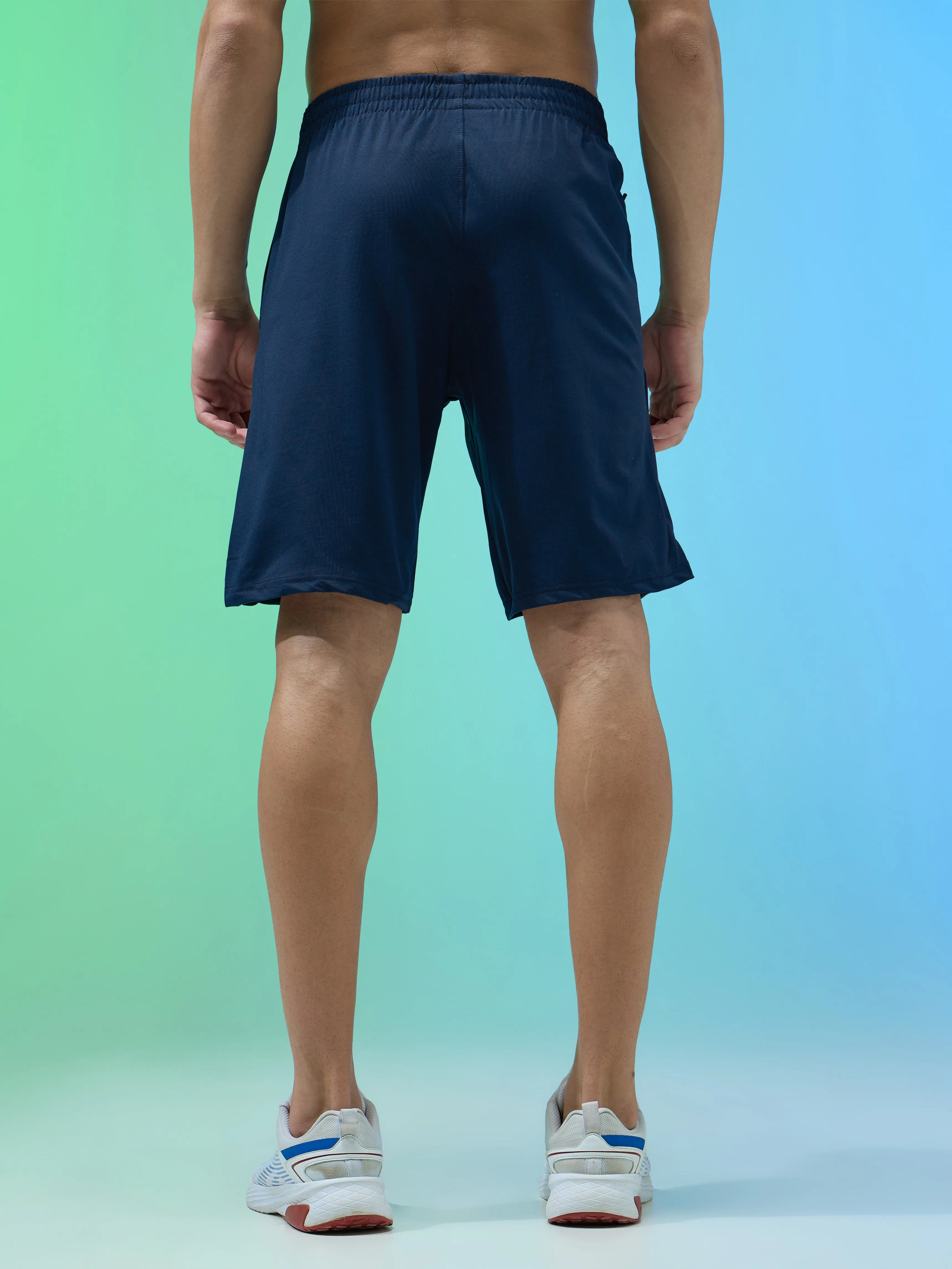 Men Melange Slim Fit Shorts with TECHNOLITE Everyday Basic Smooth Fabric