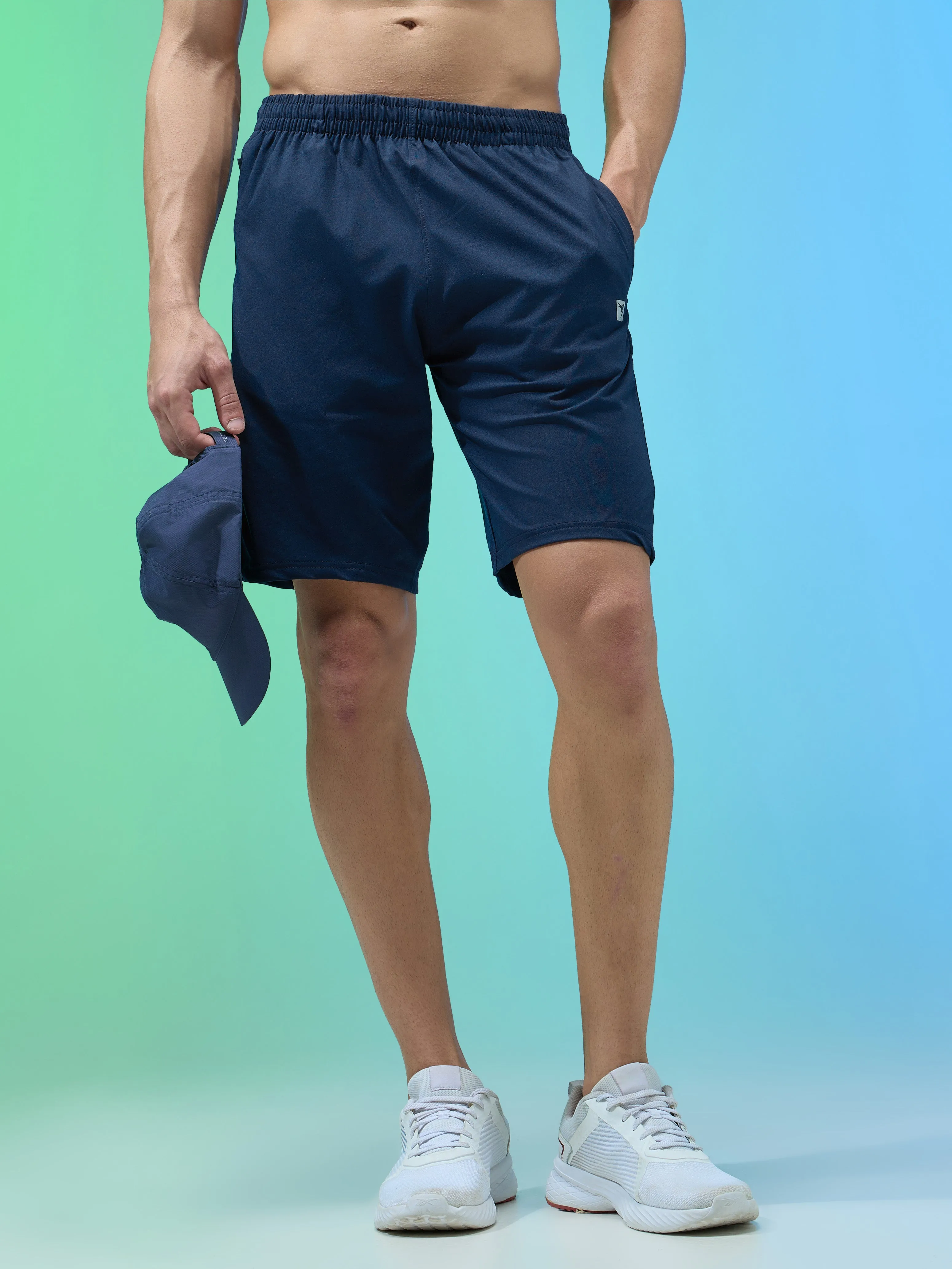 Men Melange Slim Fit Shorts with TECHNOLITE Machine washable Quick Layering
