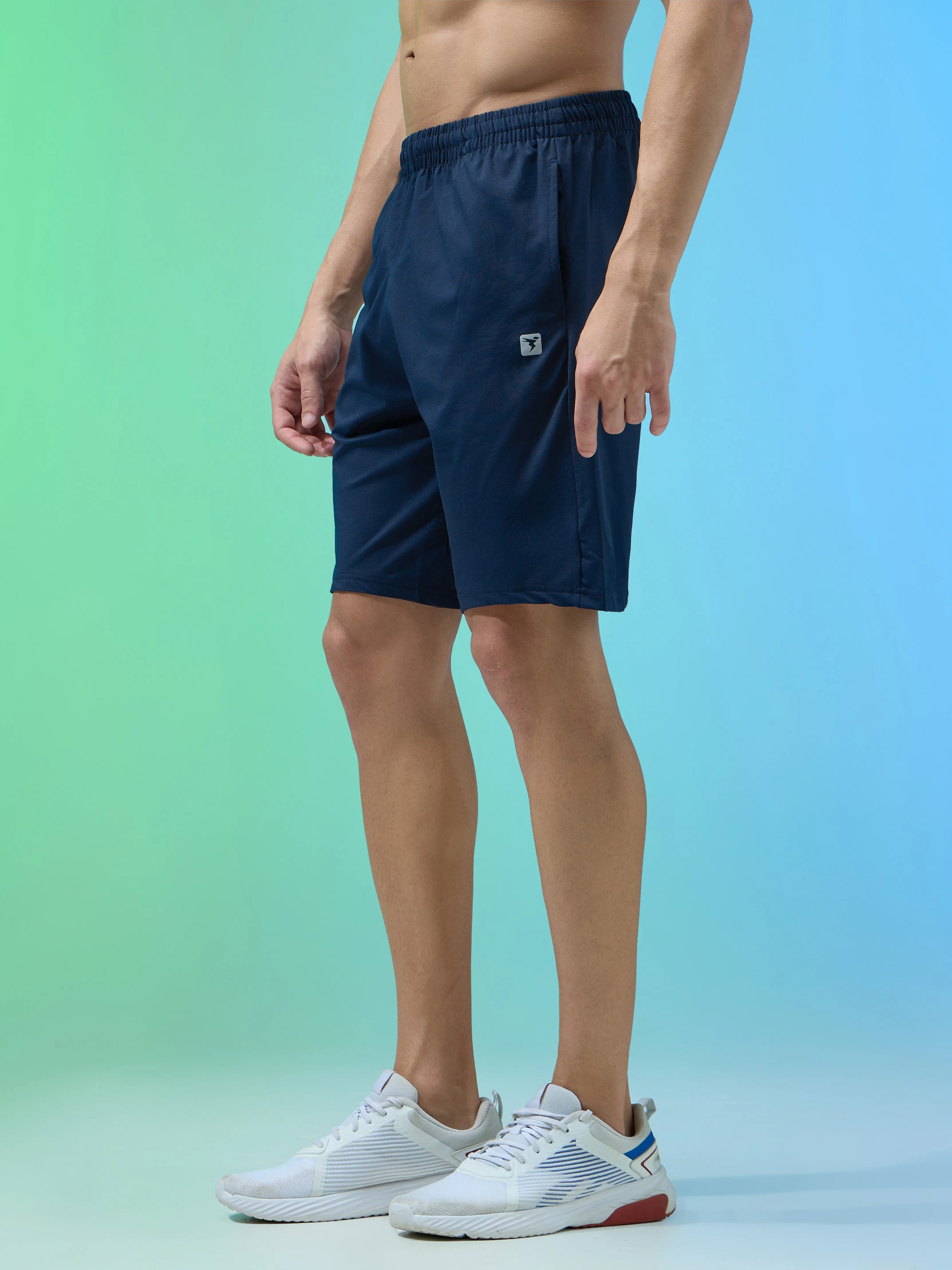 Men Melange Slim Fit Shorts with TECHNOLITE Workwear Tailored Fit