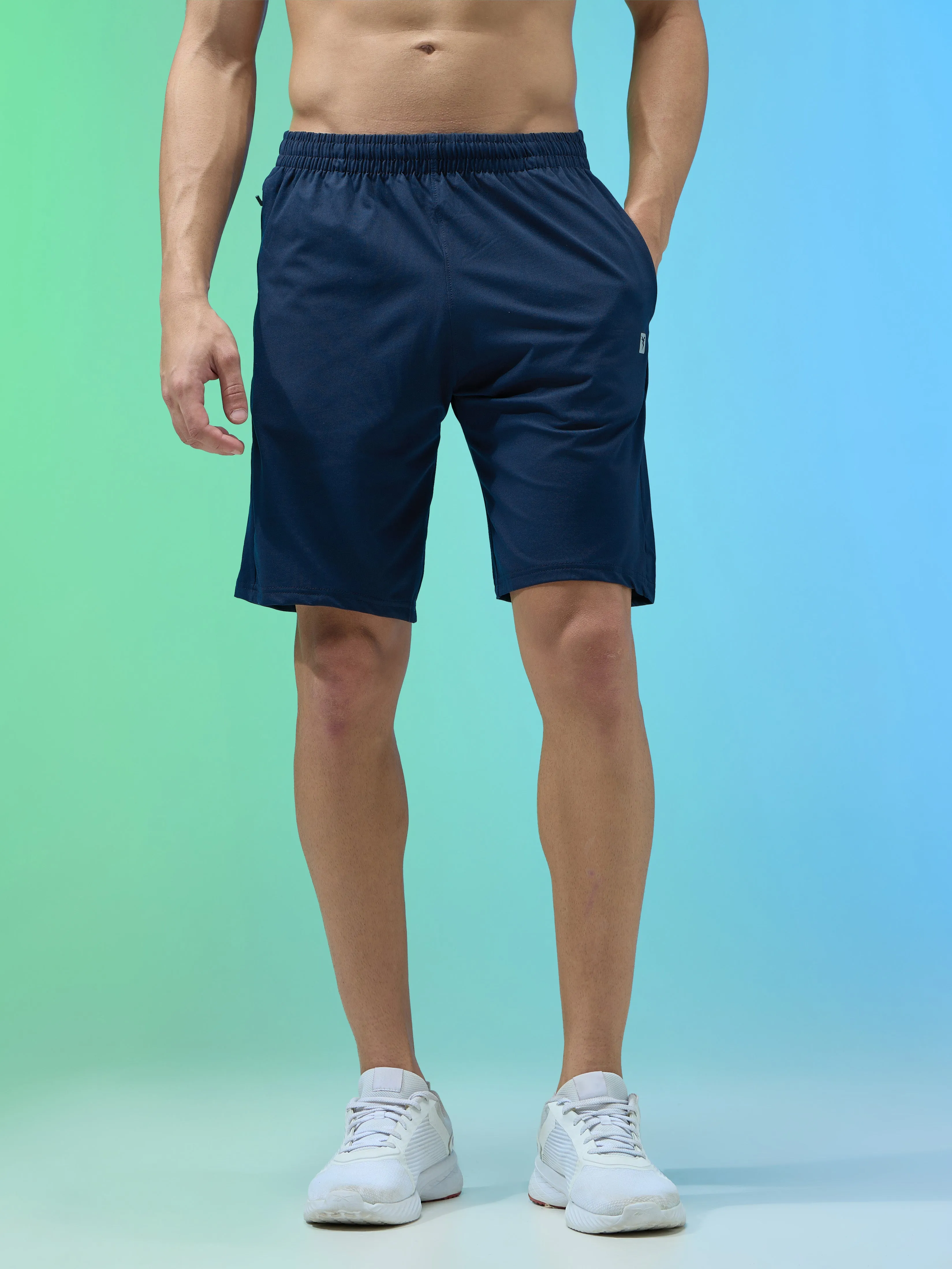 Men Melange Slim Fit Shorts with TECHNOLITE Comfortable Movement Casual Clothing