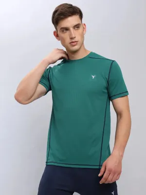 Men Solid Slim Fit Crew Neck T-shirt with TECHNO COOL  No Shrink Technology Perfect Comfort Wear
