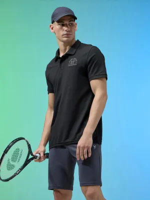 Men Solid Slim Fit Polo Sports T-shirt with MATPIQ Premium Layer Modern Casual