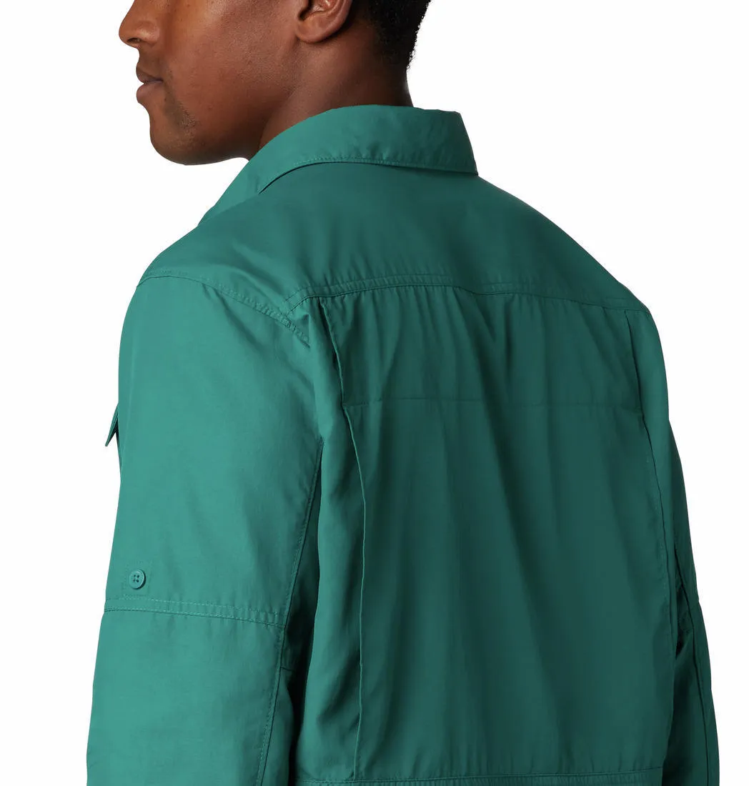 All weather LightweightWeave Columbia Men Blue Silver Ridge 2.0 Long Sleeve Shirt (Sun Protection)
