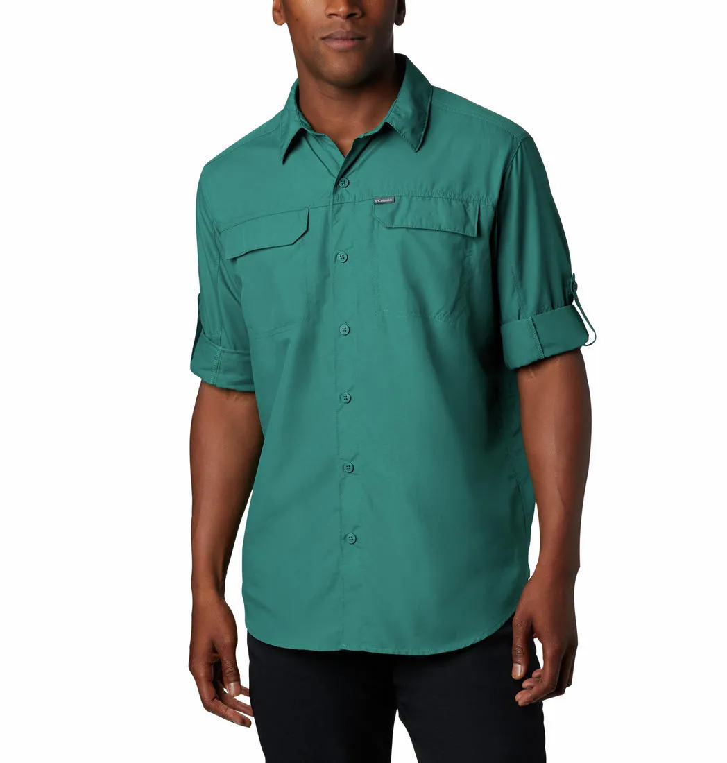 Columbia Men Blue Silver Ridge 2.0 Long Sleeve Shirt (Sun Protection) TemperatureRegulating FrictionResistantFabric