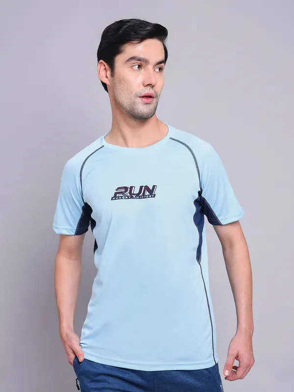 MicroPiqueKnit Men Printed Regular Fit Crew Neck T-shirt with TECHNO COOL 